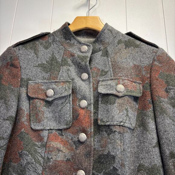 Worth Womens Wool Cashmere Floral Old Money Jacket Size 4 Quiet Luxury Artsy - Picture 8 of 8